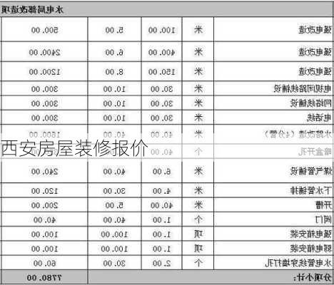 西安房屋装修报价