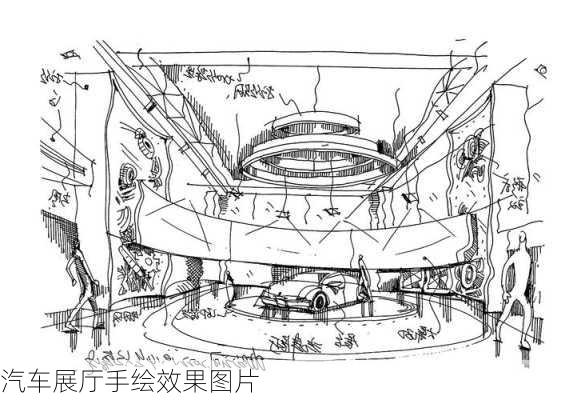 汽车展厅手绘效果图片