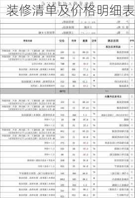 装修清单及价格明细表