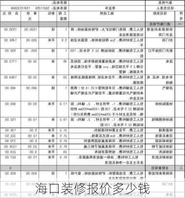 海口装修报价多少钱