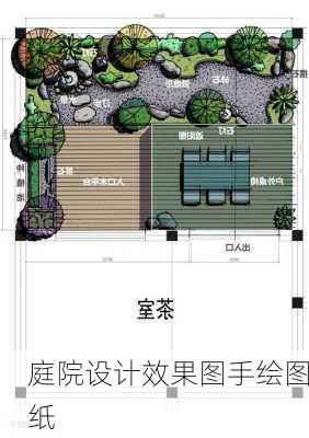 庭院设计效果图手绘图纸