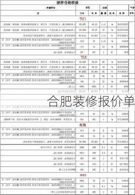 合肥装修报价单