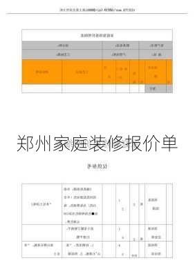 郑州家庭装修报价单