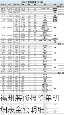 福州装修报价单明细表全套明细