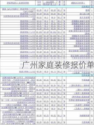 广州家庭装修报价单