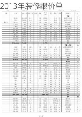 2013年装修报价单