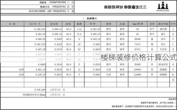 楼梯装修价格计算公式