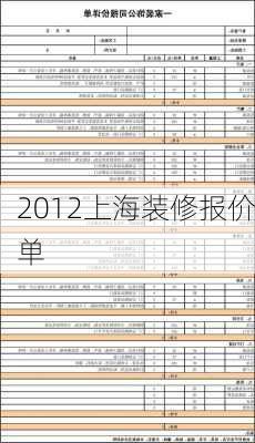 2012上海装修报价单