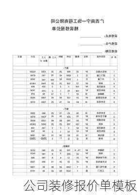 公司装修报价单模板