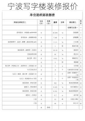 宁波写字楼装修报价