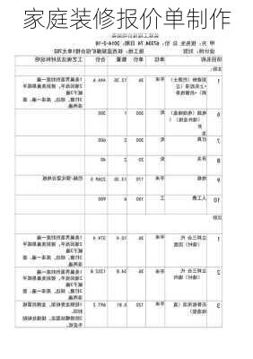 家庭装修报价单制作