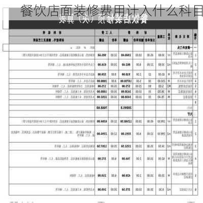 餐饮店面装修费用计入什么科目