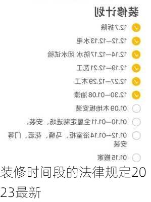 装修时间段的法律规定2023最新