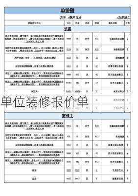 单位装修报价单