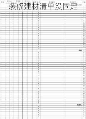 装修建材清单没固定