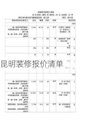 昆明装修报价清单