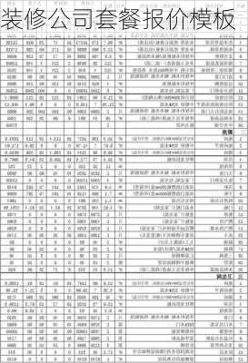 装修公司套餐报价模板