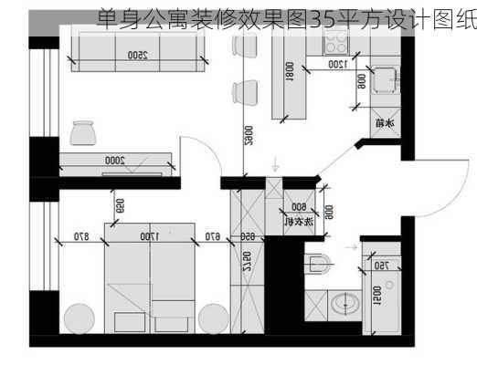 单身公寓装修效果图35平方设计图纸