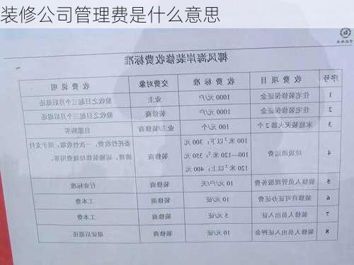 装修公司管理费是什么意思