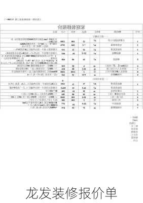 龙发装修报价单